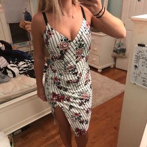 Asymmetrical floral dress